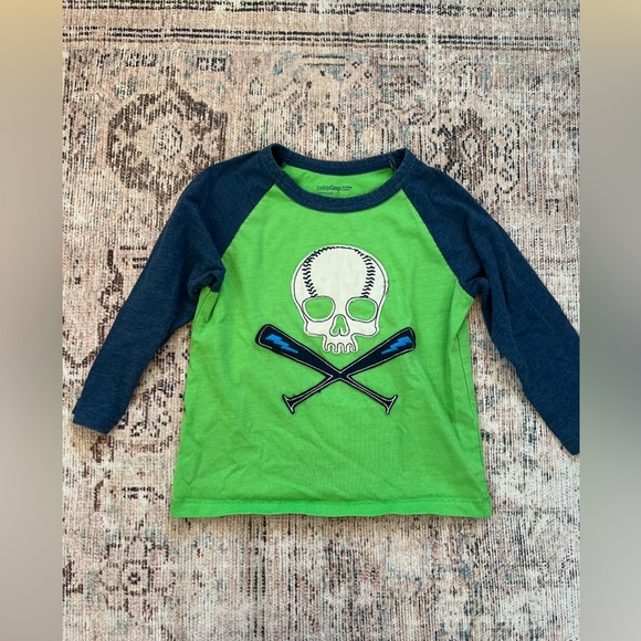 GAP Other - GAP Green and Navy Kids Skull Graphic Tee